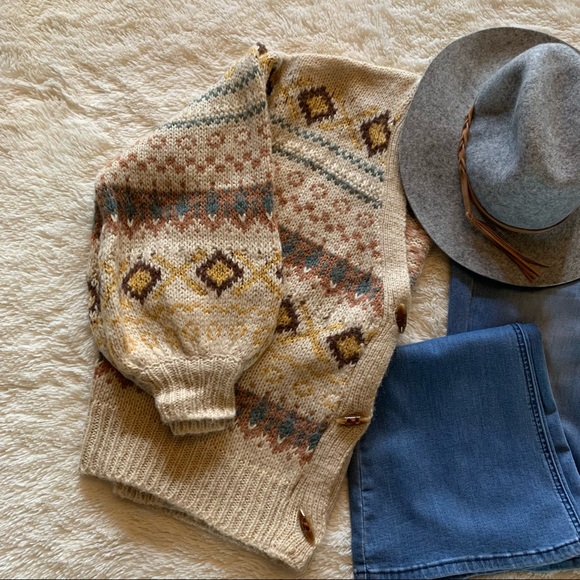 Button Front Cottage Cardigan Sweater - Picture 8 of 8